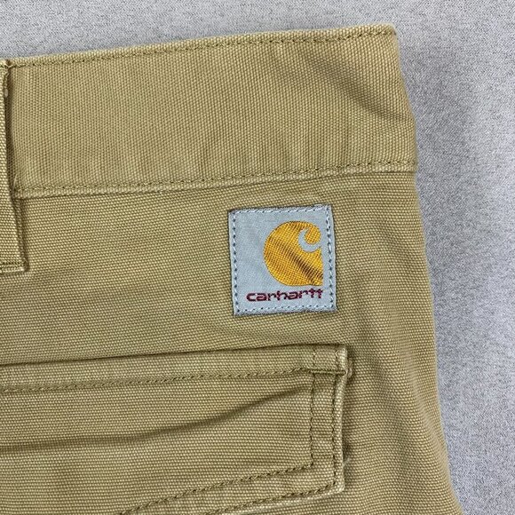 Carhartt Mens Shorts 40 Beige Rugged Flex Relaxed Fit Canvas Cargo Work Utility - Picture 8 of 8